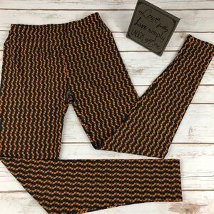 31 LuLaRoe Blue Gold Rust Leggings size OS. NWOT